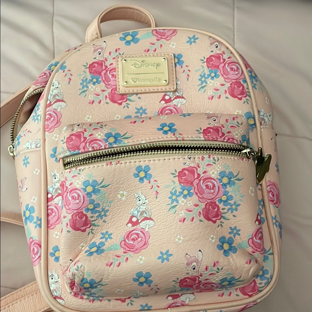 Disney Pink and Blue Floral Bambi Backpack